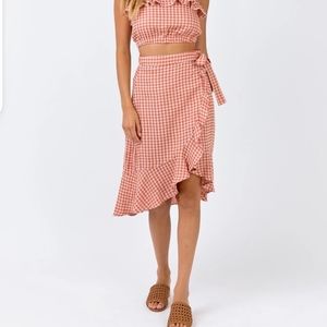 Minkpink Wrap Skirt Gingham